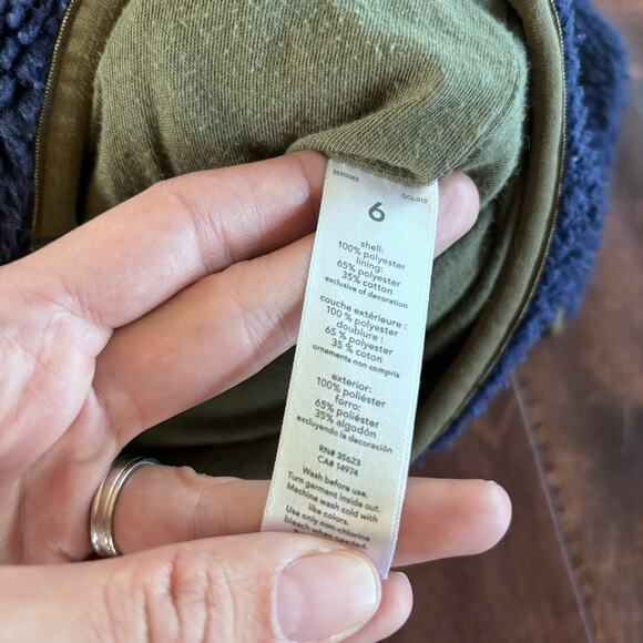 Carter's Boys Size 6 Small Sherpa Sweatshirt Shacket Blue Green Zip Up - Picture 4 of 7